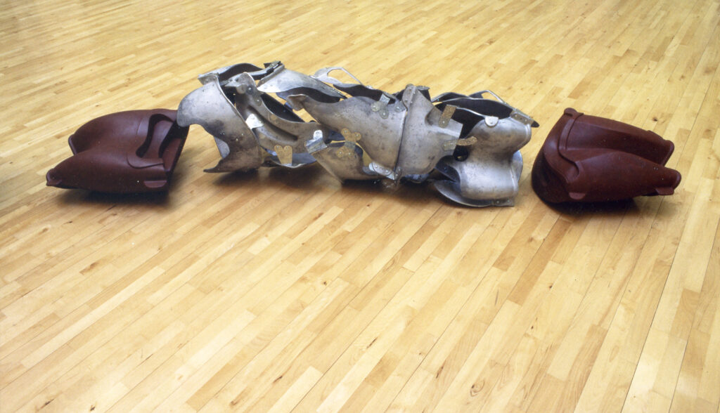 He Said She Said, aluminium and mixed media, 350cm (L), 1994