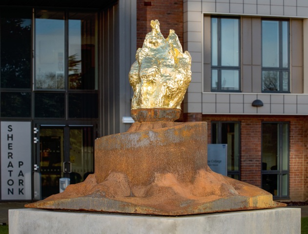 “Flame”, Gilded bronze and cast iron Commission for Durham University